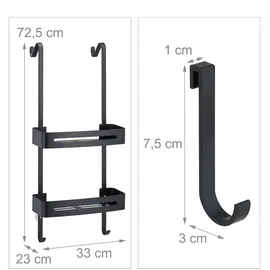 Relaxdays Duschablage zum Hängen, schwarz