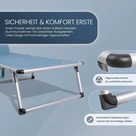 HOMECALL Sonnenliege klappbar 5-fach verstellbar 0 x 0 x 0 cm Blau