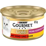 GOURMET Gold Feine Komposition mit Rind und Huhn 48x85g