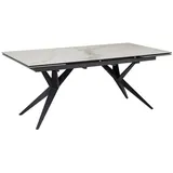 Wohnling Esstisch WL7.145 180 - 260 cm Ausziehbar Keramik Keramiktisch Esszimmertisch (Ausziehbar Modern, 180 - 260 cm Glas Keramik Weiß), Keramiktisch Esszimmer, Esszimmertisch Metallbeine weiß