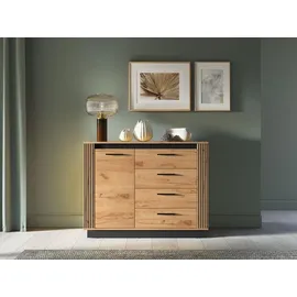 Feldmann-Wohnen Kombikommode 115 x 90 x 40 cm Gold / Schwarz / Braun