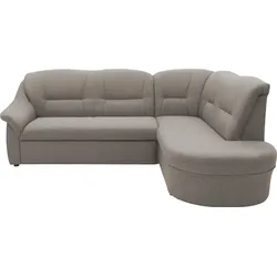 Ecksofa DOMO COLLECTION "Faenza L-Form", grau (stone), B:232cm H:88cm T:176cm, 100% Polyester, Sofas, DOMO collection Ecksofa, mit Ottomane, wahlweise mit Bettfunktion