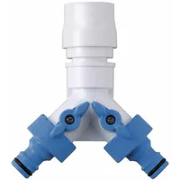 Takagi 2-Wege-Verteiler-Ventil 4,4x10,6x11,6 cm blau