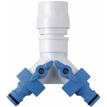 Takagi 2-Wege-Verteiler-Ventil 4,4x10,6x11,6 cm blau