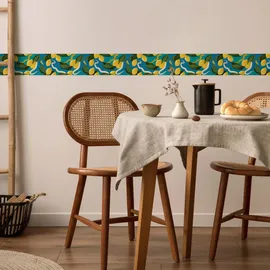 Muralo Tapetenbordüre selbstklebend 10 cm x 300 cm 300 g Beige/Blau/Grün