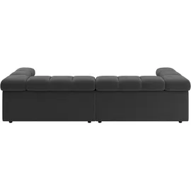 Home Affaire Big-Sofa HOME AFFAIRE "Ancona modern, elegant, bequem, viel Platz, B/T/H: 290/110/70 cm", grau (steel), B:290cm H:70cm T:110cm, Sofas, Big-Sofa, auffällige Steppung, inkl. 2 Zierkissen und verstellbaren Kopfstützen