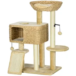 PawHut Kratzbaum, mehrere Ebenen, LxBxH: 60 x 40 x 98 cm - beige