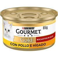 Purina Gourmet Gold, Hühnerbällchen mit Soße und Feige; Katzenfutter, 24 x 85 g