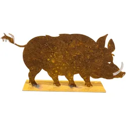 Rost Deko Wildschwein Fredl - Edle Handwerkskunst für Garten und Terrasse