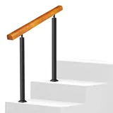 DMCHENGMA Handläufe aus Massivholz, Übergangshandlauf für 1 2 3 4 5 Stufen-Treppengeländer/Handläufe für Außentreppen und Innentreppen mit Doppelpfosten-Komplettset