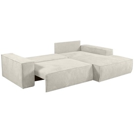 vente-unique Ecksofa mit Schlaffunktion Kord Beige