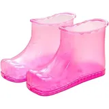Massage-Fußbad-Schuhe, hohe Fußbad-Massagestiefel, PVC, tragbare Fuß-Spa-Badeschuhe, Fußbad-Eimer, Fußbad-Eimer, Fußwaschbecken, for Durchblutung und Schmerzlinderung/149 (Color : Red, Size : L 28.5