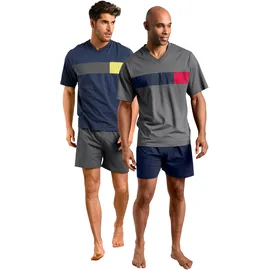 LE JOGGER Pyjama Colourblock blau/grau 60/62