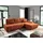 Fun Möbel Ecksofa Sofa mit Schlaffunktion VOGAR Stoff Poso Rostbraun Ottomane Rechts - Braun