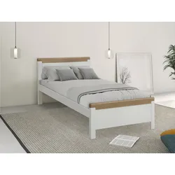 Holzbett HOME AFFAIRE ""CARITA"", weiß (weiß, honig), B:99cm L:208cm, Betten, zertifiziertes Massivholz, im klassischen Landhausstil