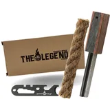 Outdoor Ninja Feuerstahl - The Legend Fusion - Next Level Magnesium Bushcraft Feuerstahl, Feuerstarter für Wandern, Bushkraft, Camping und Outdoor Hobby's inkl. Multifunktionskratzer und Anzündseil