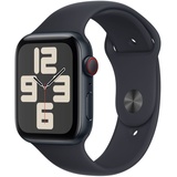 Apple Watch SE GPS + Cellular 44 mm Aluminiumgehäuse mitternacht, Sportarmband mitternacht S/M