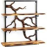 Kobolo Wandregal 59 x 20 x 66 cm Braun