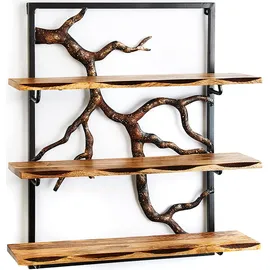 Kobolo Wandregal 59 x 20 x 66 cm Braun