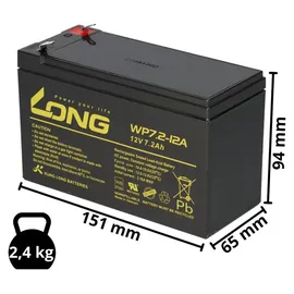 KungLong LC-R127R2PG 12V 7200 mAh 1 St.