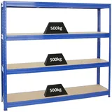 Proregal Schwerlastregal Dino HxBxT 180 x 200 x 45 cm Fachlast 500 kg Blau