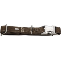 Hunter HUNTING ALU-STRONG Hundehalsung, Hundehalsband, Aluminium Steckverschluss, Leder, robust, weich, XL, braun