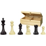 Philos Schachfiguren Nerva, Königshöhe 95 mm, Kunststoff, schwarz/creme, in Holzbox