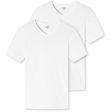 SCHIESSER UNCOVER by SCHIESSER Herren T-Shirt 2er Pack - Vorteilspack, V-Ausschnitt, S-3XL Weiß S