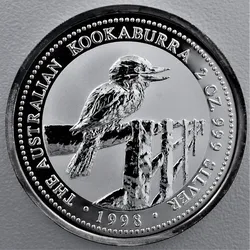 Silbermünze 2oz Kookaburra 1998 (Australien)