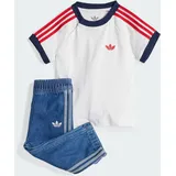 Adidas Originals Denim Tee Set - Medium Blue Denim / White - 3-6 Monate