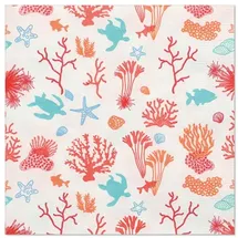 Papstar Servietten, 3-lagig 1/4-Falz 33 cm x 33 cm Under the Sea"