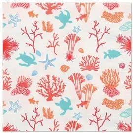 Papstar Servietten, 3-lagig 1/4-Falz 33 cm x 33 cm Under the Sea"