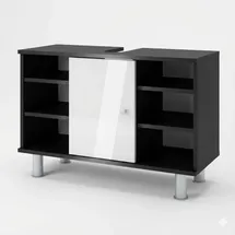 Vicco Waschtischunterschrank 80 x 54 cm Anthrazit/Weiß Hochglanz