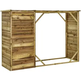vidaXL Geräteschuppen mit Unterstand 2,53 x 0,80 m Braun