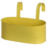 Siena Garden Balkonkasten oval mit Haltern 39 x 16,5 x 14,5 cm gelb oval
