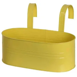 Siena Garden Balkonkasten oval mit Haltern 39 x 16,5 x 14,5 cm gelb oval