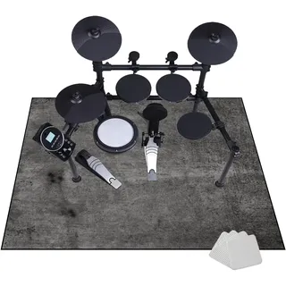 JaevKwzy Drum Teppich Elektrisches Schlagzeug Antivibrationsmatten 140 x 120 cm - Schlagzeug Teppich Schallschutzmatte - rutschfeste Trommel Teppiche - Professioneller Schlagzeugteppich