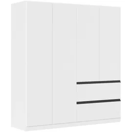 Rauch "Kleiderschrank Schrank Garderobe Wäscheschrank COSTA in 3 Breiten", schwarz-weiß (alpinweiß, schwarz), B:181cm H:197cm T:54cm, Holzwerkstoff, 2 Fächer, 2 Schubladen, 181x197x54 cm, Blauer Engel, Goldenes M, BQ - Bündnis für Qualität, MADE IN