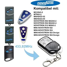 Odipie Garagentor Gate Transmitter Handsender für NOVOFERM NOVOTRON 502/504/512/522/524 Frequenz 433,92 MHz STÜCKE)