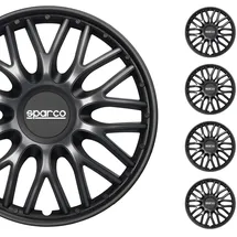 Sparco Radzierblenden Roma - 14-Zoll - Grau/Schwarz - Satz mit 4 Stück