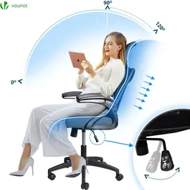 VOUNOT Bürostuhl Kunststoff Grau
