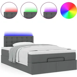 vidaXL Bett mit Matratze & LEDs Dunkelgrau 120x200 cm Stoff