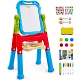 Vevor 2-in-1 Kinder Staffelei, Kindertafel PP-Kunststoff Magnetische Whiteboard