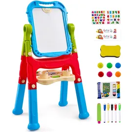 Vevor 2-in-1 Kinder Staffelei, Kindertafel PP-Kunststoff Magnetische Whiteboard