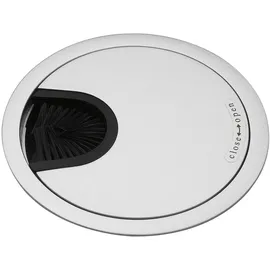 N/H Kabeldurchgang rund, mit Staubschutzbürste, Zamak silber RAL 9006