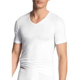 CALIDA Kurzarmshirt Focus V-Ausschnitt, Single Jersey, flache Nähte, elastisch, weich weiß XXL (58/60)