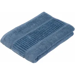 Badetuch GÖZZE "BIO Frottier", blau, B:70cm L:140cm, Walkfrottee, Obermaterial: 100% Baumwolle, Handtücher (Packung), Bio-Baumwolle, Uni-Farben, mit geschorener Bordüre, Pastell Farben