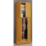 VCM Holz Besenschrank Staubsauger Putzschrank Lona S 70 x 39 x 200 cm Braun/Weiß