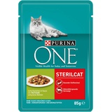 PURINA ONE Katzennassfutter, hochwertige Katzennahrung, reich an Vitaminen und Mineralstoffen, 24er Pack (24 x 85 g Beutel)