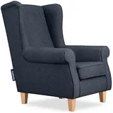 Konsimo Ohrensessel Miles Webstoff 82 x 105 x 97 cm Blau